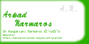 arpad marmaros business card